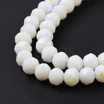Electroplate Opaque Solid Color Glass Beads Strands EGLA-A044-P6mm-L01-1
