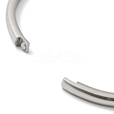 Non-Tarnish 304 Stainless Steel Smooth Hinged Bangles BJEW-Q772-01P-1