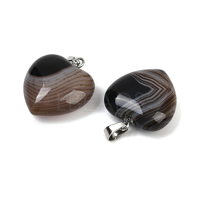 Dyed Natural Banded Agate Pendants G-G202-08B-1