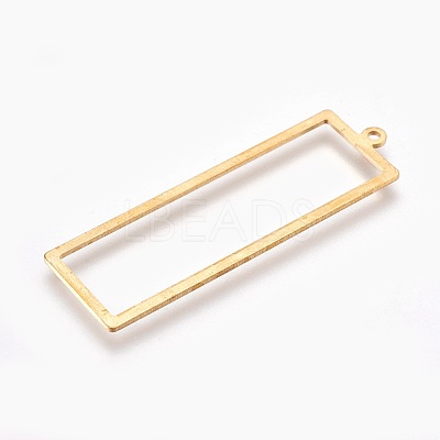 Brass Open Back Bezel Pendants KK-F763-05C-1