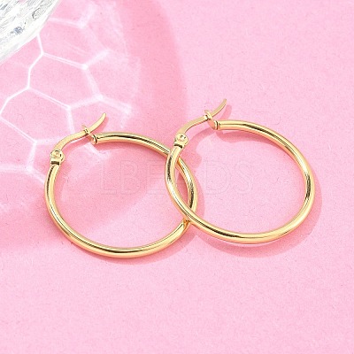 Ion Plating(IP) 304 Stainless Steel Hoop Earrings X-EJEW-N0016-11G-D-1