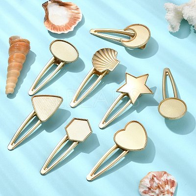 8Pcs 8 Styles Alloy Alligator Hair Clip Finding PHAR-CJ0001-03-1