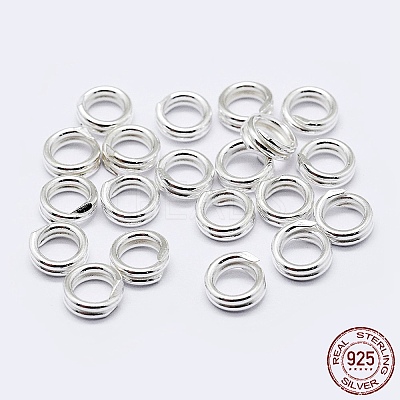 925 Sterling Silver Split Jump Rings STER-F036-01S-0.6x6mm-1