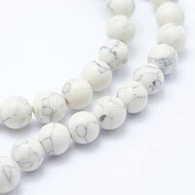 Synthetic Howlite Bead Strand G-E439-6mm-01C-1