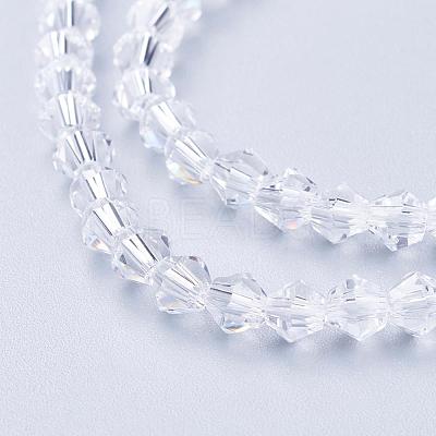 Clear Glass Bicone Beads Strands X-GLAA-S026-07-1