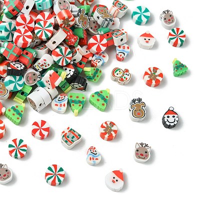 200Pcs Christmas Themes Handmade Polymer Clay Beads CLAY-CJ0001-95-1