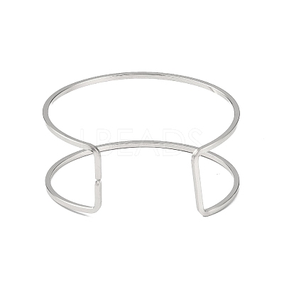 Non-Tarnish 304 Stainless Steel Hollow Open Cuff Bangles for Women LS-BJEW-S155-04P-1