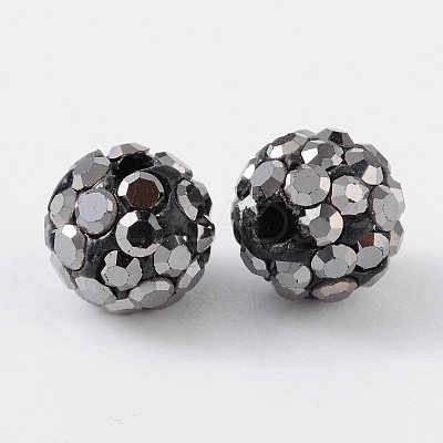 Grade A Rhinestone Pave Disco Ball Beads RB-Q105-2-1