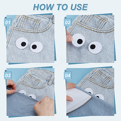20Pcs Eyes Polyester Embroidery Iron on/Sew on Patches DIY-GA0010-06A-02-1