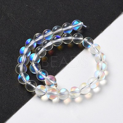 Synthetic Moonstone Beads Strands G-P528-J01-13-1