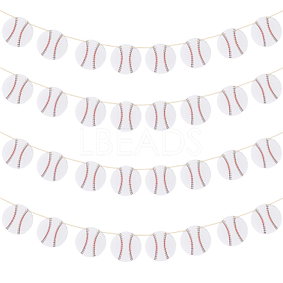8 Bags Paper Baseball Hanging Banner AJEW-FH0006-97-1