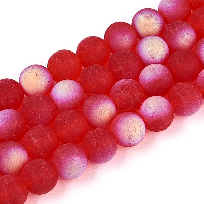 Frosted Transparent Glass Beads Strands LS-GLAA-T032-T10mm-MBB09-1