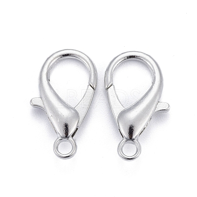 Platinum Plated Zinc Alloy Lobster Claw Clasps X-E107-P-NF-1