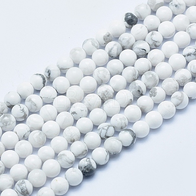 Natural Howlite Beads Strands G-P353-01-4mm-1