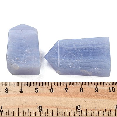 Natural Blue Lace Agate Point Pentagonal Prism Figurines G-G126-01-1