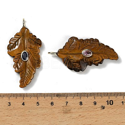 Natural Tiger Eye Carved Pendants G-K372-06G-01-1