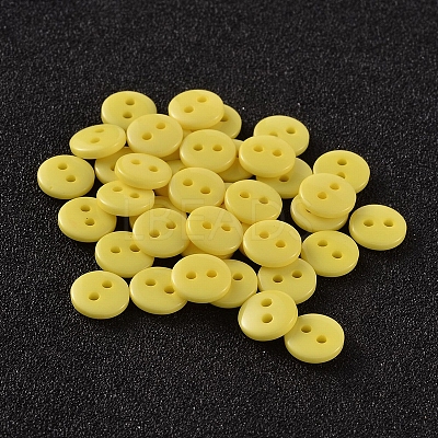 2-Hole Flat Round Resin Sewing Buttons for Costume Design BUTT-E119-24L-18-1
