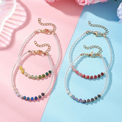 4Pcs Dyed Natural Malaysia Jade & Glass Beaded Bracelets for Women BJEW-JB13076-1