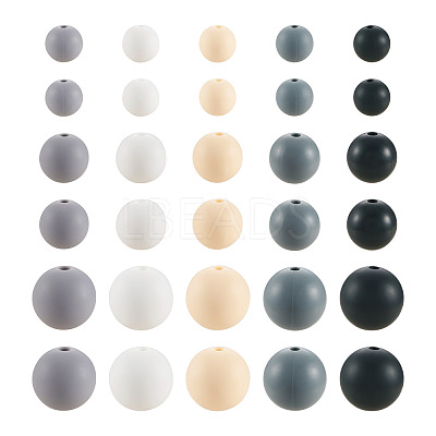 150Pcs 15 Styles Silicone Beads SIL-TA0001-30-1