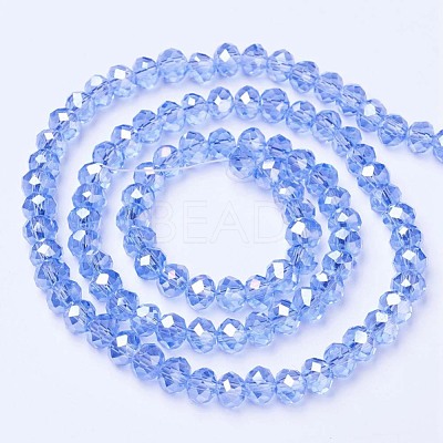 Electroplate Glass Beads Strands EGLA-A034-T4mm-B09-1