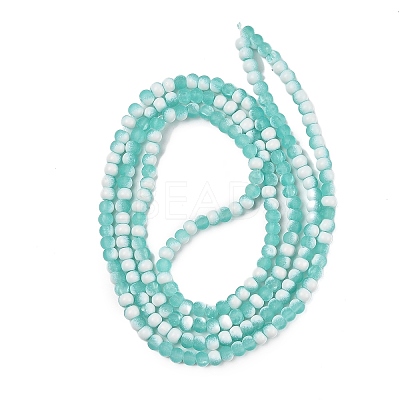 Frosted Crackle Glass Beads Strands GLAA-U001-4mm-M02-1