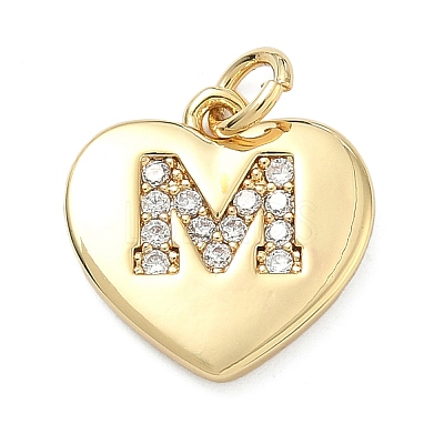 Brass Micro Pave Clear Cubic Zirconia Pendants KK-D229-01G-13-1