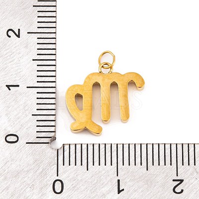 316 Stainless Steel Micro Pave Cubic Zirconia Pendants STAS-K284-01B-G-1
