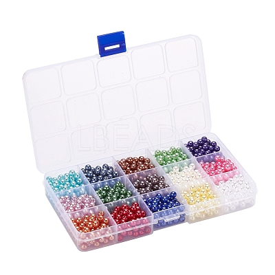 1200Pcs 15 Colors Imitation Pearl Acrylic Beads OACR-YW0001-12-1