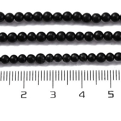 Natural Shungite Beads Strands G-M353-A04-3mm-1