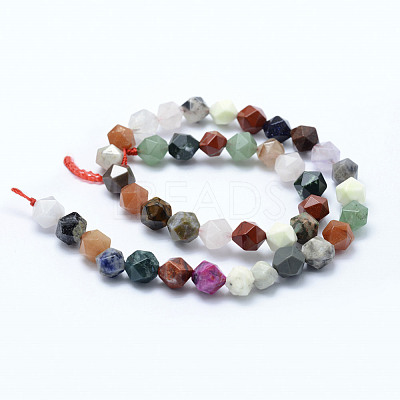 Natural Mixed Gemstone Beads Strands G-F523-25-8mm-1