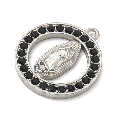 304 Stainless Steel & Rhinestone Pendants STAS-G371-09C-02P-1