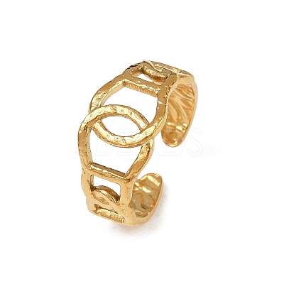 304 Stainless Steel Cuff Open Rings for Women RJEW-H255-01G-01-1