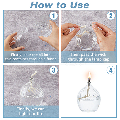 Transparent Glass Kerosene Lamp AJEW-WH0314-458-1