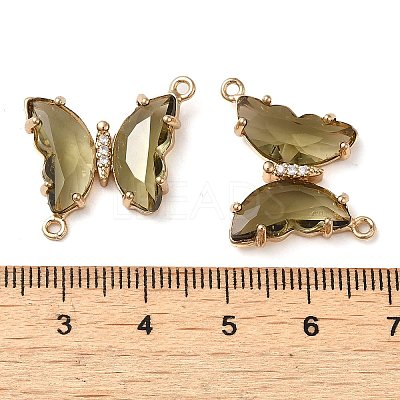 Brass Pave Faceted Glass Connector Charms FIND-Z020-04S-1
