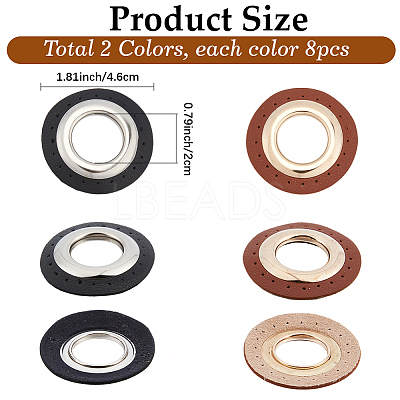 8 Bags 2 Colors Imitation PU Leather Eeyelet Patch PURS-CL0001-34P-1
