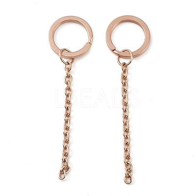 Ion Plating(IP) 304 Stainless Steel Split Key Ring Clasps STAS-L226-009A-RG-1