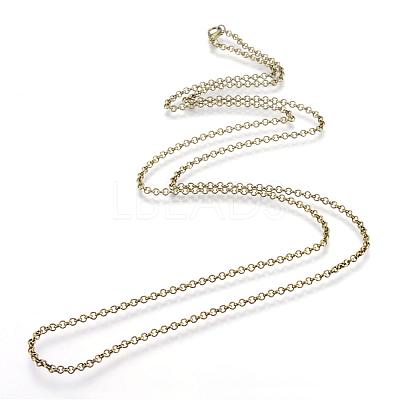 Iron Rolo Chains Necklace Making MAK-R015-45cm-AB-1