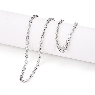 Iron Cable Chains Necklace Making MAK-R013-70cm-AS-1