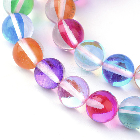Synthetic Moonstone Beads Strands G-R375-8mm-B08-1