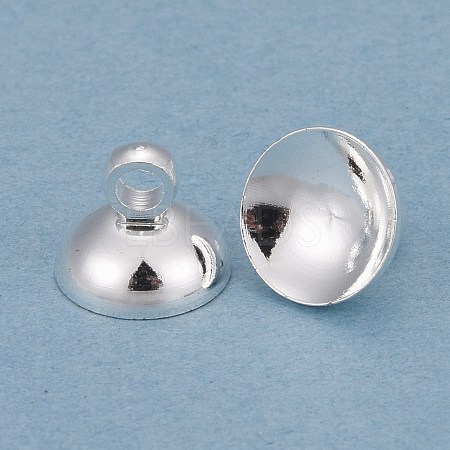 Rack Plating Brass Bead Cap Pendant Bails KK-O139-09B-S-1