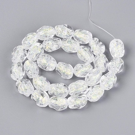 Handmade Foil Glass Beads Strands FOIL-N033-02H-1
