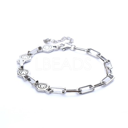 Unisex 925 Sterling Silver Link Bracelets BJEW-BB51390-A-1