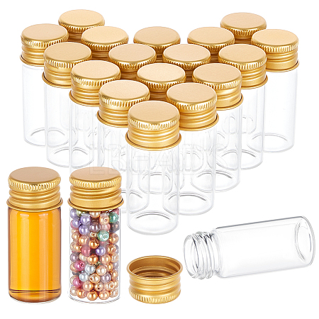 BENECREAT 20Pcs Glass Bead Containers CON-BC0007-31D-1