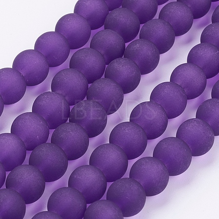 Baking Paint Transparent Glass Beads Strands X-GLAA-S031-10mm-36-1