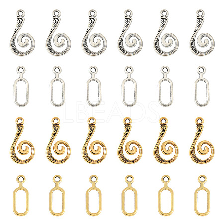 20 Sets 2 Style Alloy Hook and Eye Clasps FIND-YW0007-35-1