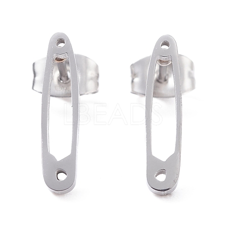 304 Stainless Steel Stud Earrings Findings EJEW-Z017-02P-1