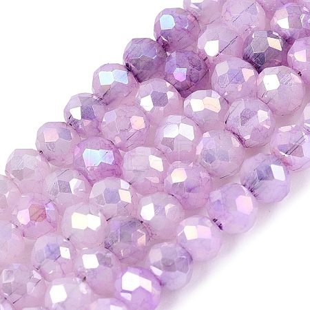 Electroplate Crackle Imitation Jade Glass Beads Strands LS-EGLA-Q131-02A-05-1