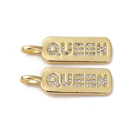 Brass Micro Pave Cubic Zirconia Pendants KK-P308-41G-1