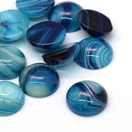 Dyed Natural Striped Agate/Banded Agate Cabochons G-R348-16mm-01-1