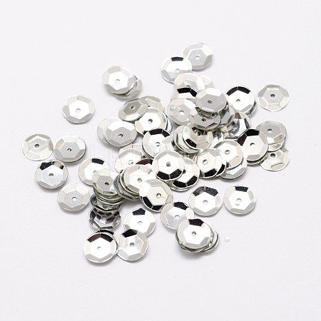 Plastic Paillette Beads X-PVC-A001-6mm-08-1